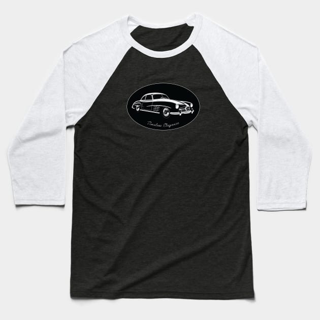 Timeless Elegance Classic Collectable Cars Mercedes Benz 300 SLR Baseball T-Shirt by VoluteVisuals